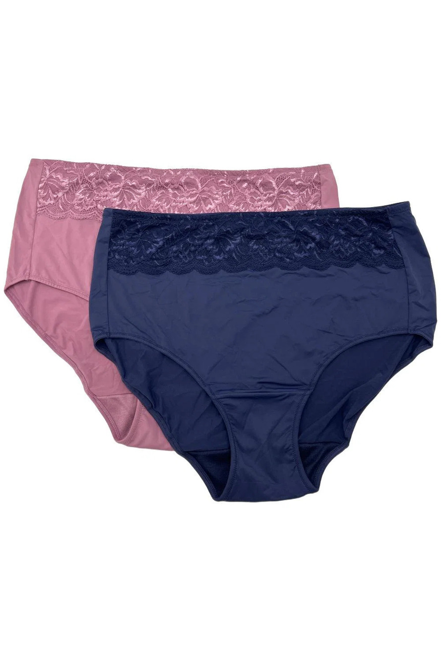 Breezies Women's 2-pack Set Natural Curves Full Brief Panty Mauve - Regular
